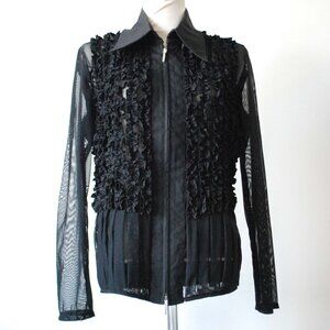 90’s Joseph Ribkoff Sheer Ruffled Blouse